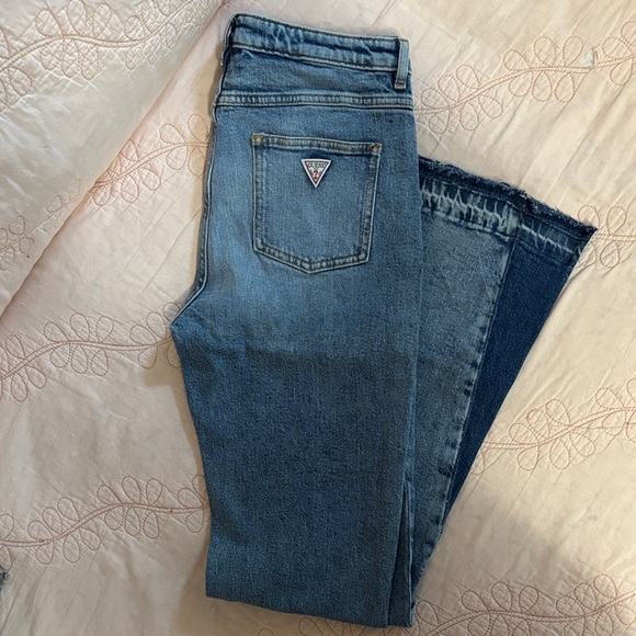 Guess Light and Dark Blue Flare Jeans - Picture 1 of 10